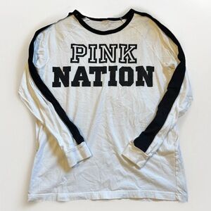 Victoria’s Secret PINK Women’s Long Sleeve Tee T-Shirt Size S Oversized Y2K